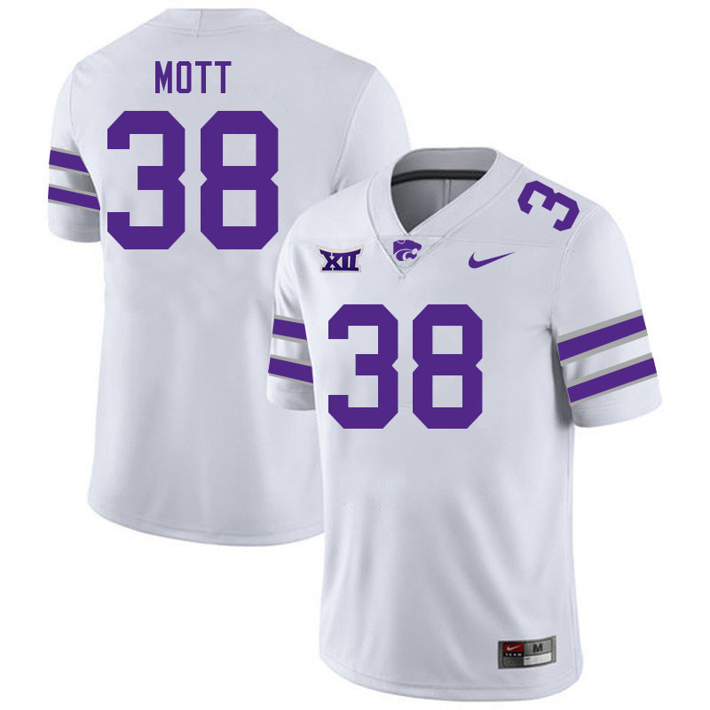 #38 Brendan Mott Kansas State Wildcats Fotball Jerseys Stitched Sale-White